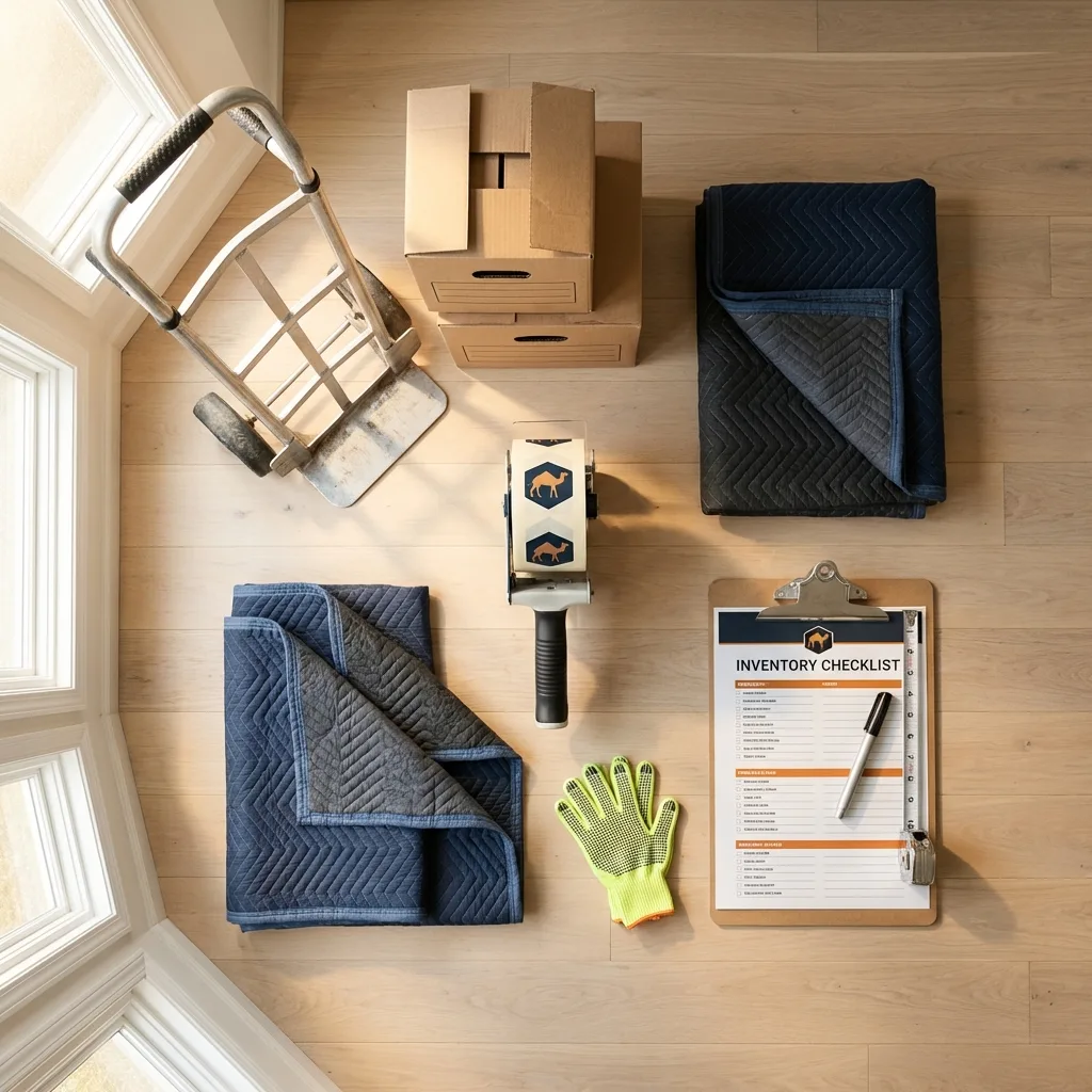 Professional moving supplies and packing materials layout for Hannawa Falls residential relocations