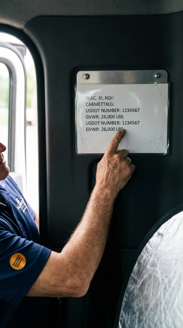 USDOT licensing placard verification in Hannawa Falls